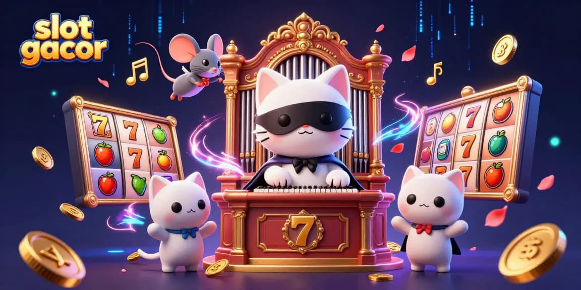 Menangkan slot gacor dengan simbol slot, kucing hantu, dan efek neon yang mengesankan.