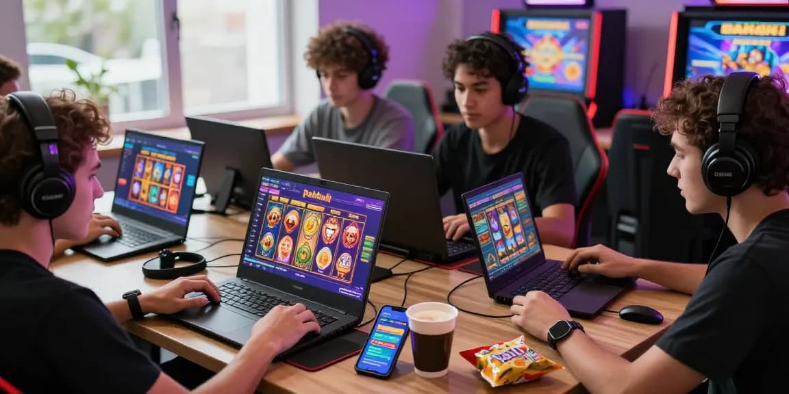 Engaging pakhoki online gaming experience with players enjoying vibrant slot games in a cozy setting.