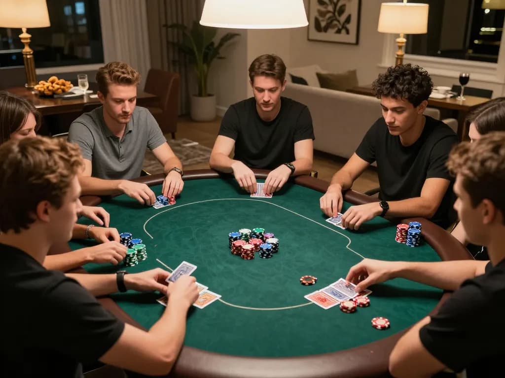 Players at an engaging poker game showcasing strategies on F8bet net while enjoying a social setting.