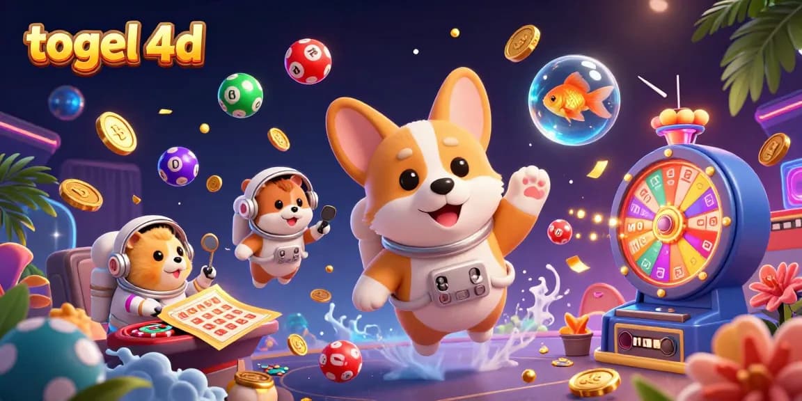Menang togel 4d di kasino online COLOKSGP dengan ilustrasi 3D ceria bertema luar angkasa.