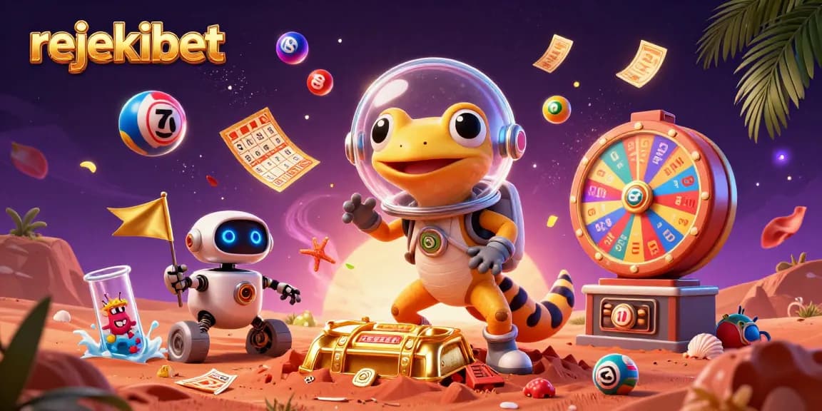 Experience thrilling gaming with Rejekibet as a Martian gecko uncovers a buried golden casino adventure.