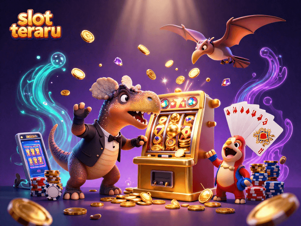 Experience exciting jackpot wins with slot terbaru in a vivid casino scene.