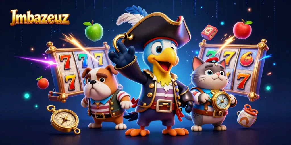 Imbazeuz mempersiapkan slot gacor dengan jackpot dan simbol keberuntungan yang penuh warna.