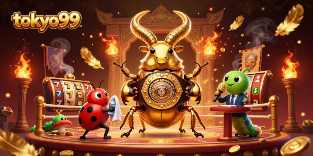Menangkan hadiah besar bersama tokyo99 dalam ilustrasi kasino slot online yang penuh warna.