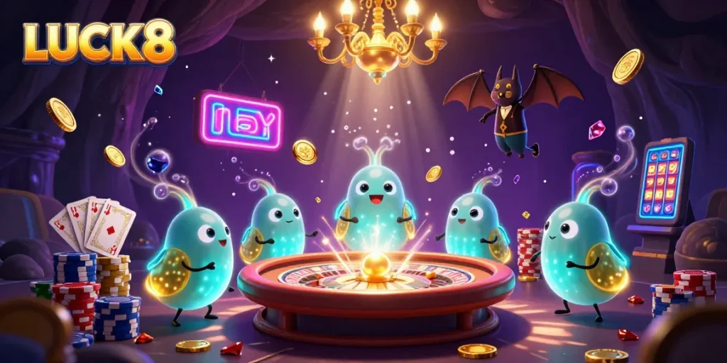 Experience winning thrills at LUCK8 casino with vibrant glowworm lighting and exciting gameplay.