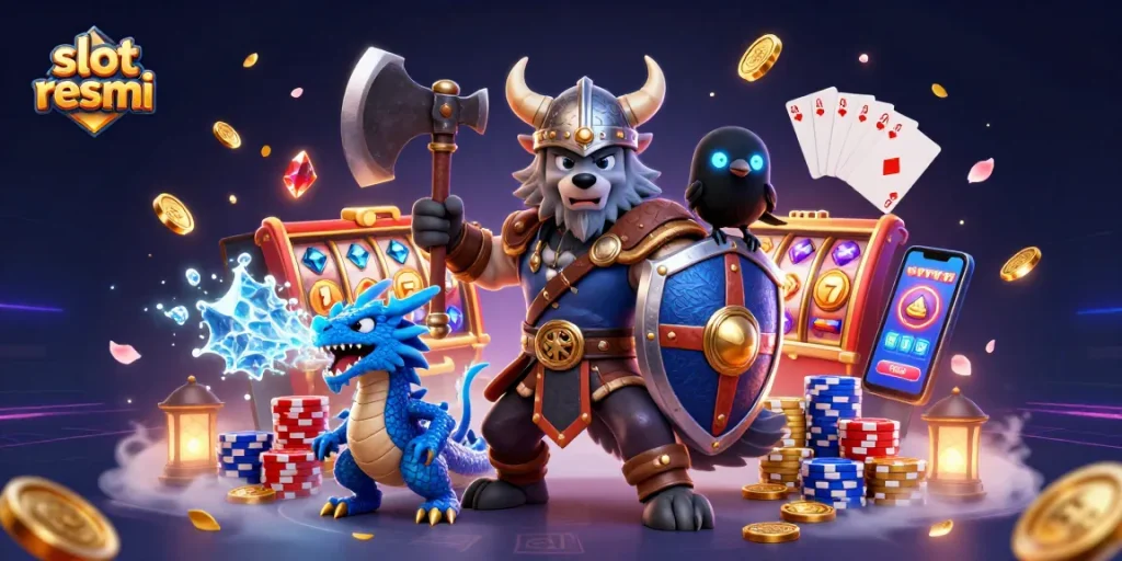 Menangkan slot resmi dengan Viking bersenjata dan naga es dalam dunia kasino yang berwarna-warni.