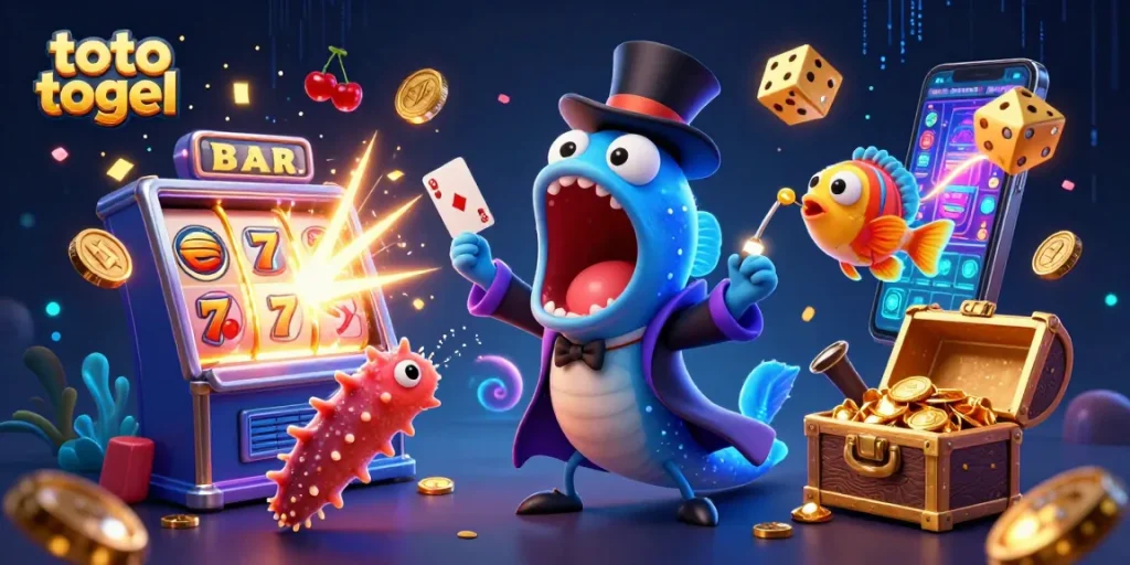 Menangkan toto togel dengan ilustrasi kasino 3D ceria yang dinamis dan penuh warna.